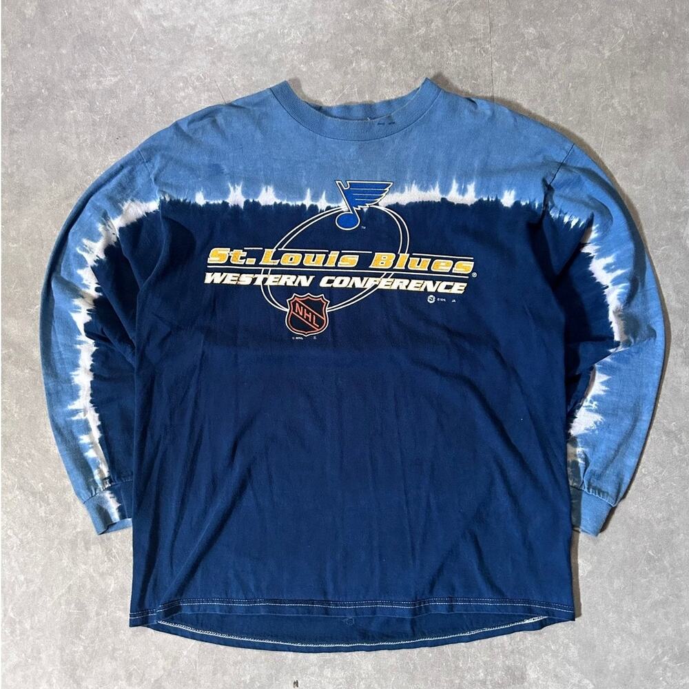 90's Vintage St. Louis Blues Navy/Blue Long Sleeve -XL